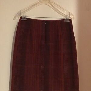 Vintage Eddie Bauer Burgundy Christmas Wool Blend Skirt Size SP